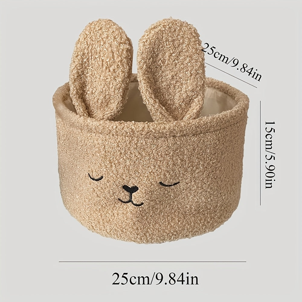1 panier de rangement en polaire Teddy Lapin Mignon — Monptitlou