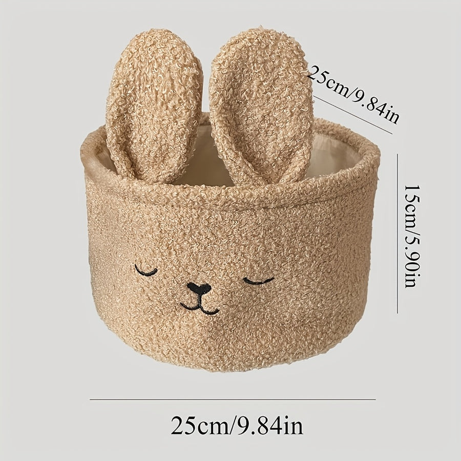 1 panier de rangement en polaire Teddy Lapin Mignon — Monptitlou