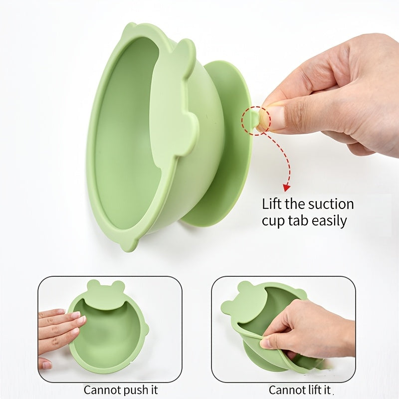 Lot de bol alimentaire en silicone pour bébé avec ventouse et cuillère — Monptitlou