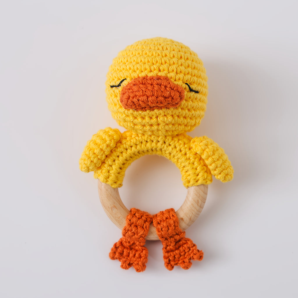 Objet de confort, Petite canette jaune, Clochette intégrée, Mignon 3D — Monptitlou