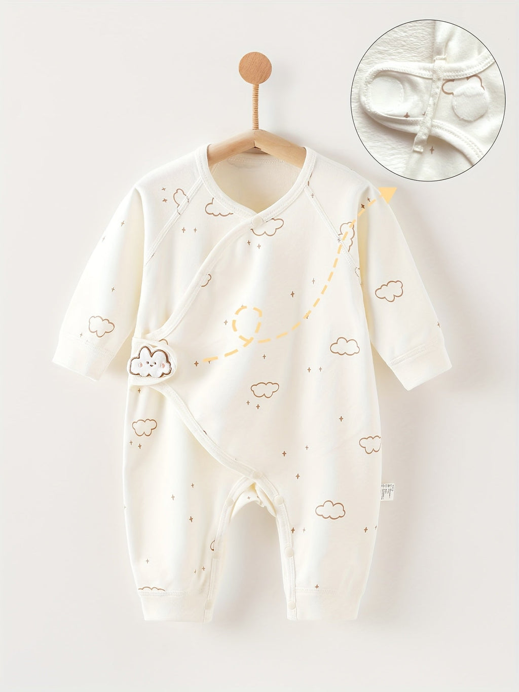 [Body bébé nuage rêveur] Body bébé 2026 printemps automne hiver nouveau style, tissu tricot doux absorbant la transpirat