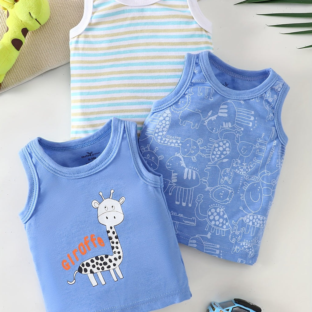 T-shirts sans manches pour nouveau-né printemps/été, tissu doux — Monptitlou