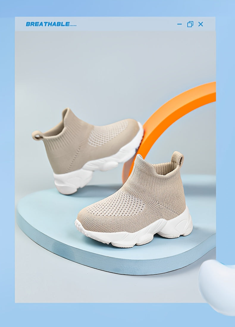 Chaussures de sport en maille respirantes pour garçons et filles, chaussures-chaussettes élastiques, style tendance tric
