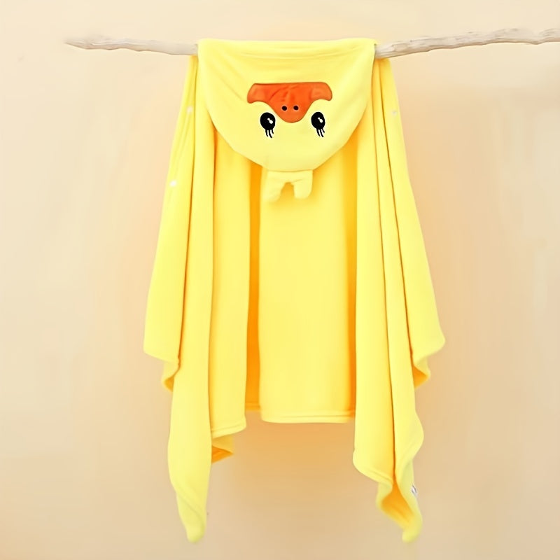 Une serviette de bain canard jaune en polaire corail pour bébés et — Monptitlou