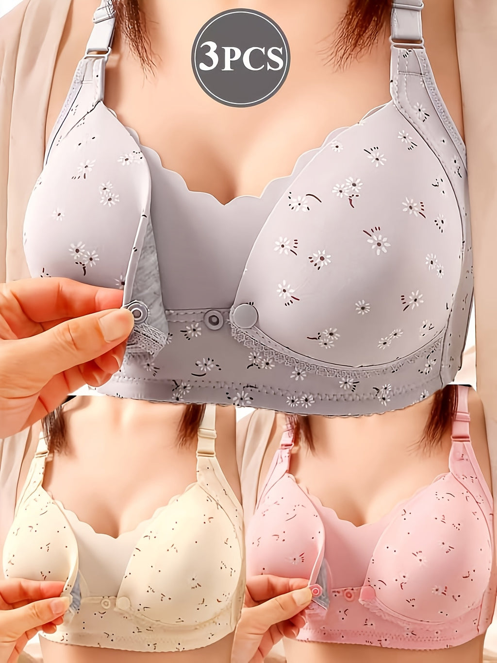 De soutien-gorge à fronces et fermeture avant pour femmes — Monptitlou