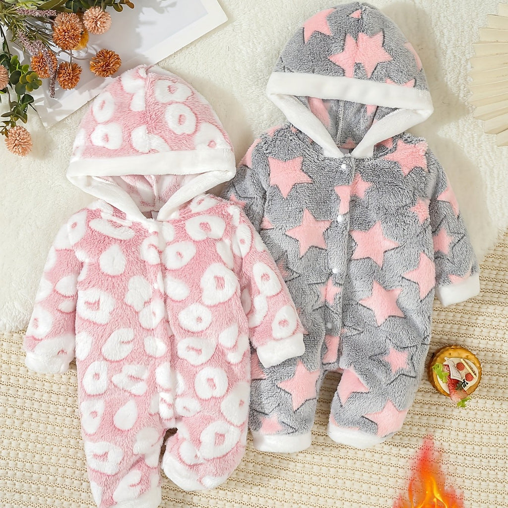 Combinaison à capuche avec motif cœur mignonne pour bébé fille — Monptitlou