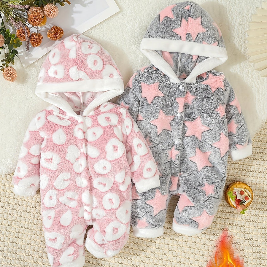 Combinaison à capuche avec motif cœur mignonne pour bébé fille — Monptitlou