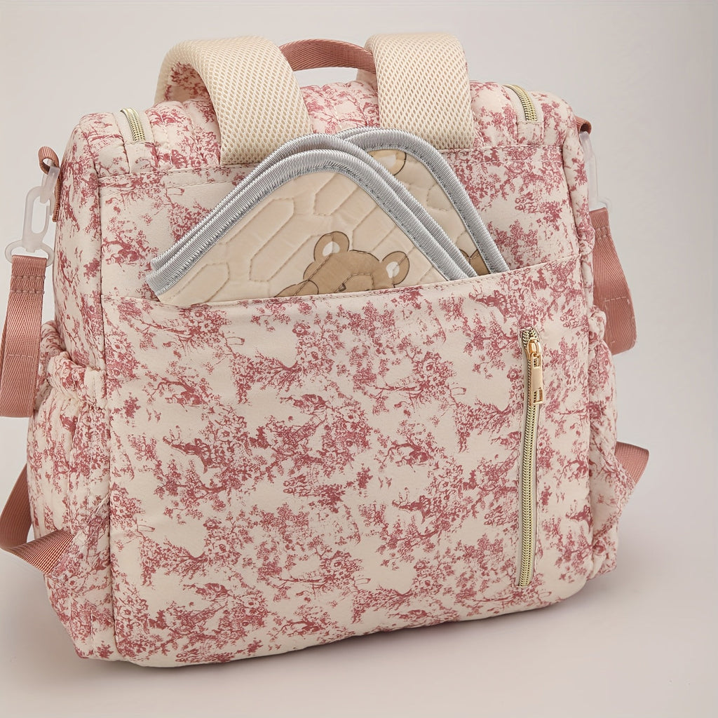 Sac à couches convertible vintage avec motif de dessin, sac à dos à couches, sac à couches, se transforme en sac fourre-