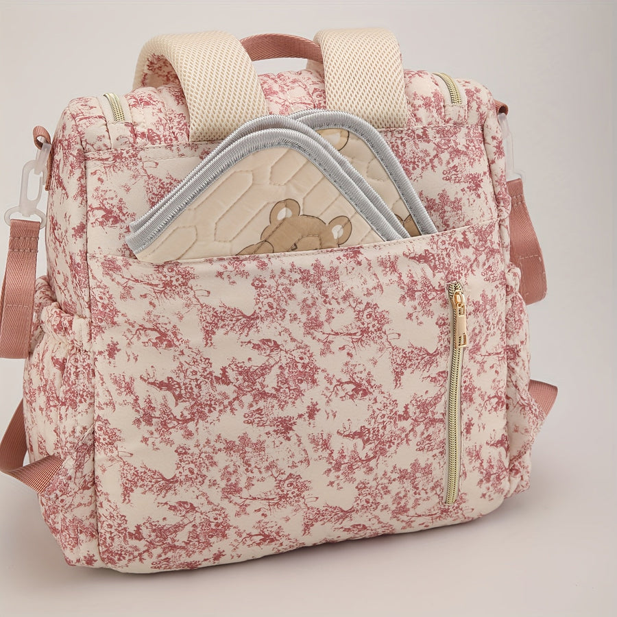 Sac à couches convertible vintage avec motif de dessin, sac à dos à couches, sac à couches, se transforme en sac fourre-