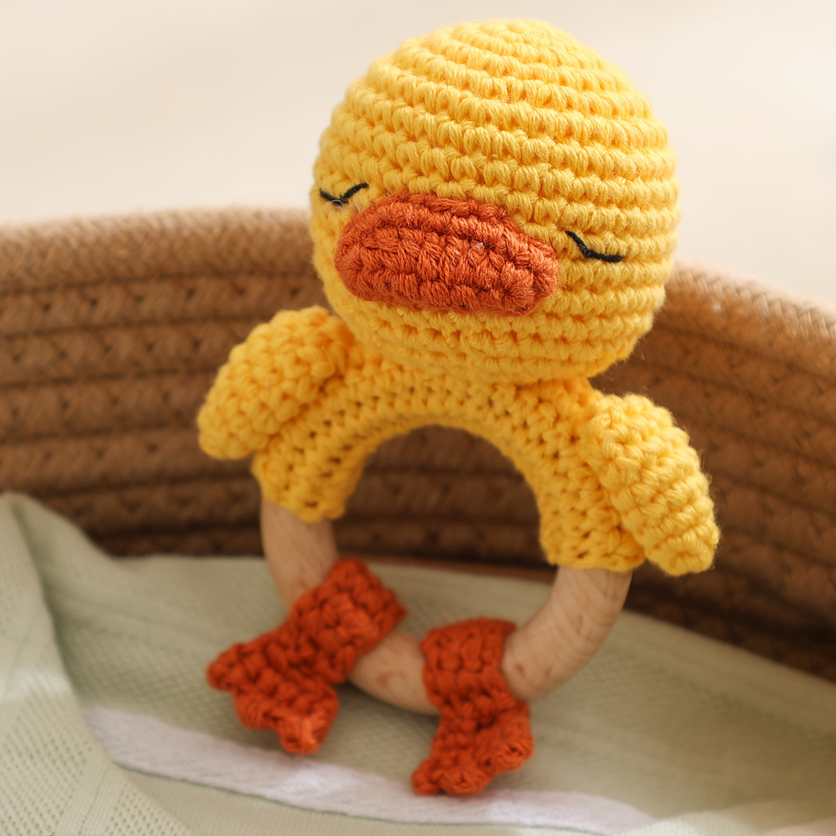 Objet de confort, Petite canette jaune, Clochette intégrée, Mignon 3D — Monptitlou Image