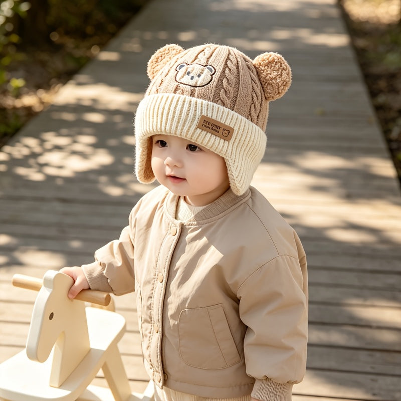Bonnet pull-over d'automne et d'hiver avec protège-oreilles et oreilles — Monptitlou