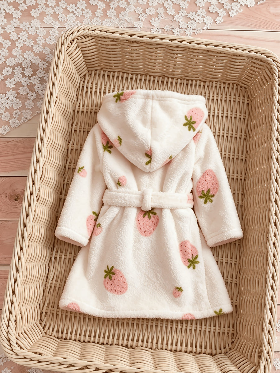 Peignoir à capuche pour enfants, Chemise de nuit d'hiver douillette — Monptitlou
