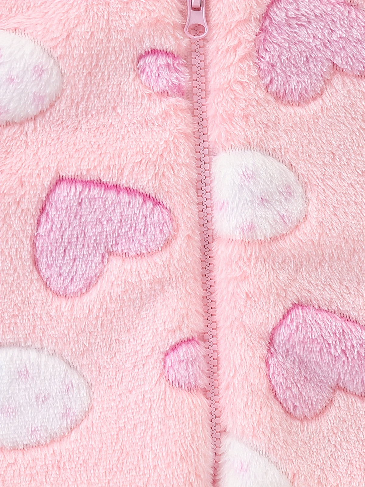 Gilet à capuche en peluche mignon à motifs cœur et fraise pour bébé — Monptitlou Image