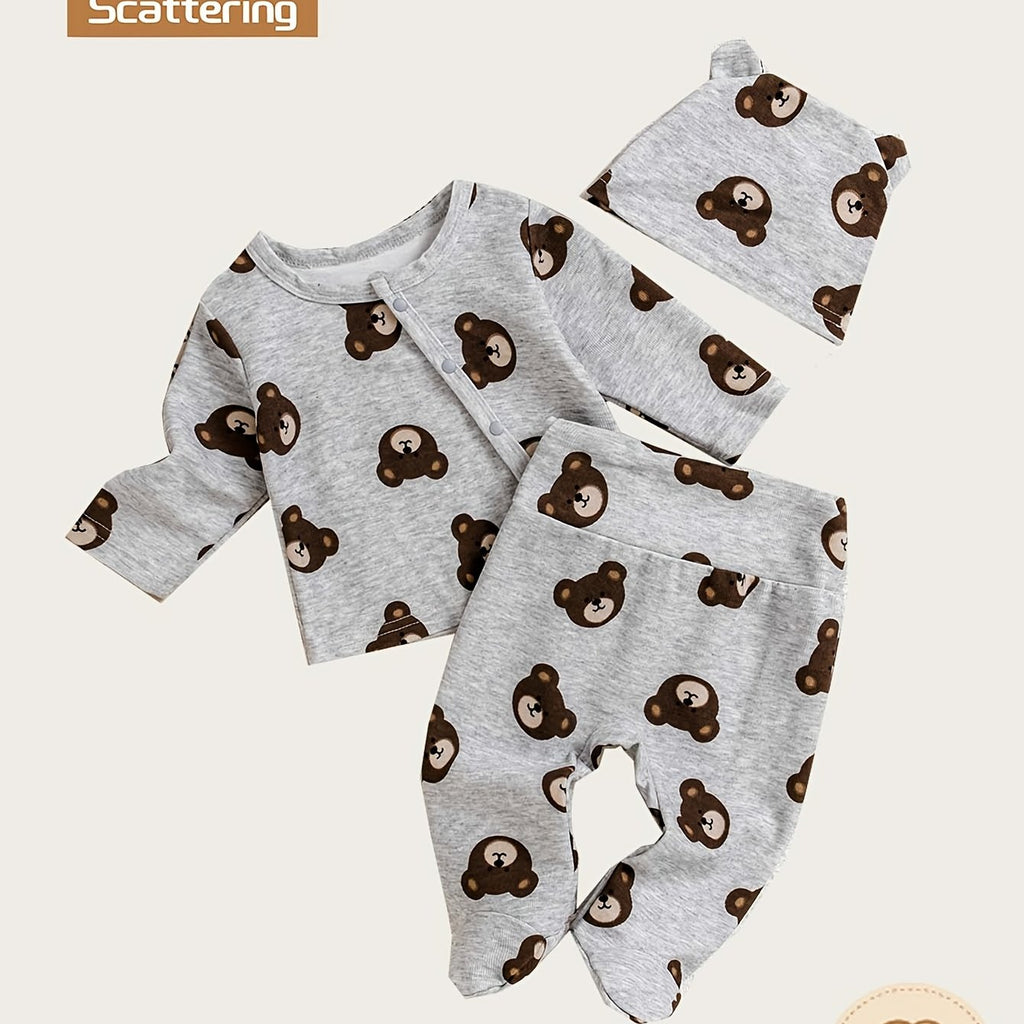 Ensemble deux pièces pour garçon avec imprimé ours — Monptitlou