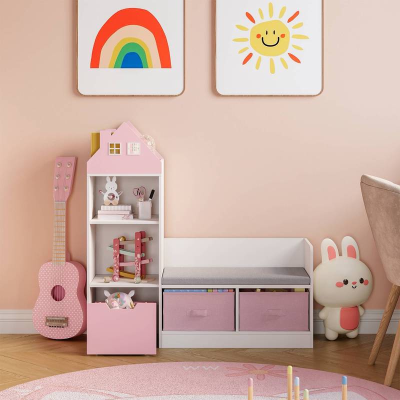 Banc Vipsali pour Enfants avec Étagère au Design Maison