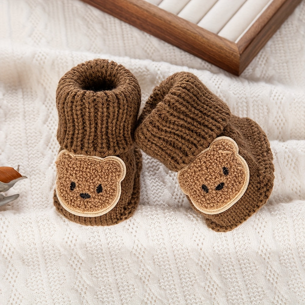 1 Paire d'Adorables Chaussettes en Tricot Ours pour Nouveau-nés — Monptitlou