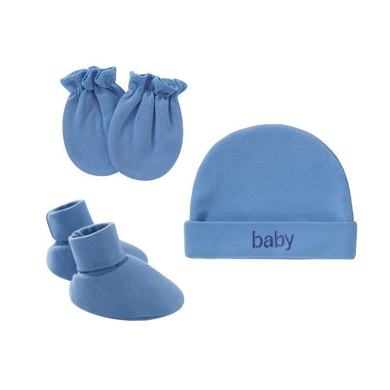 Ensemble 3 pièces pour bébé : bonnet à une couche pour nouveau-né — Monptitlou Image