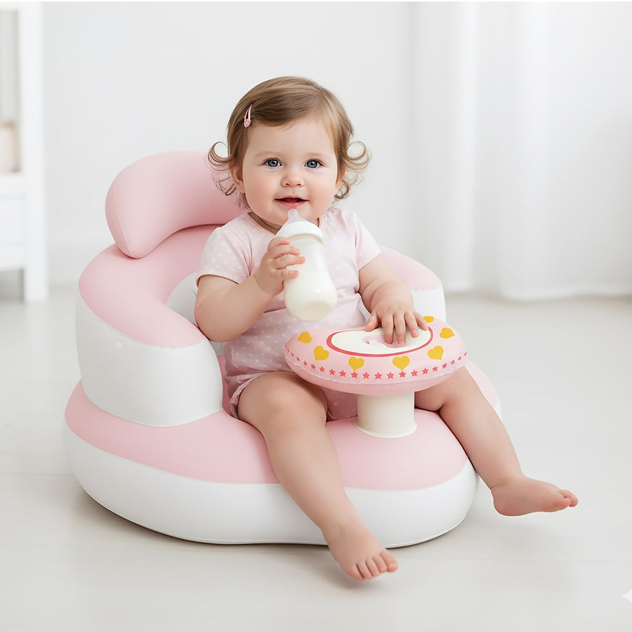 Siège gonflable pour bébé avec plateau amovible et dossier soutenant — Monptitlou