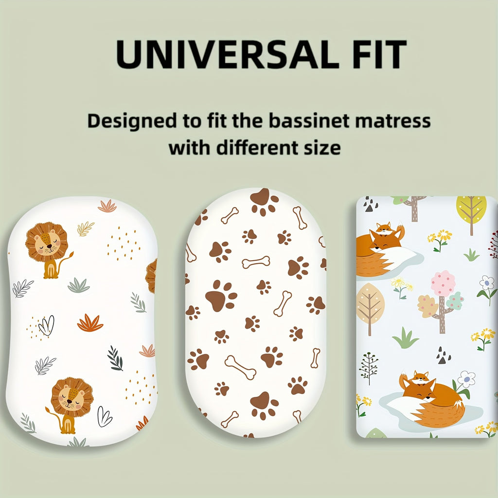 Parure de 4 draps de lit moitié lune ultra-doux pour berceau — Monptitlou