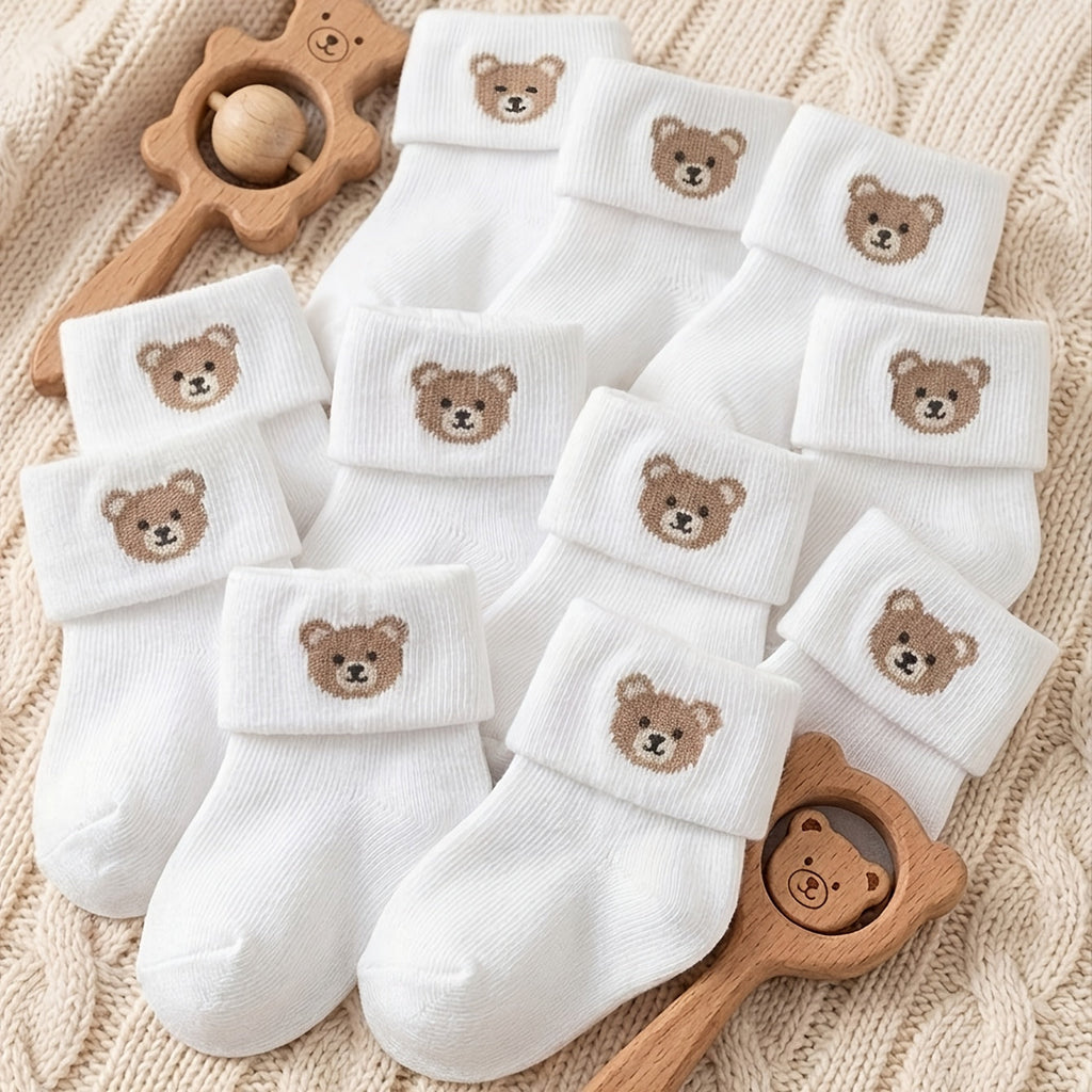 Paires de chaussettes pour bébé, motif ours blanc pur — Monptitlou