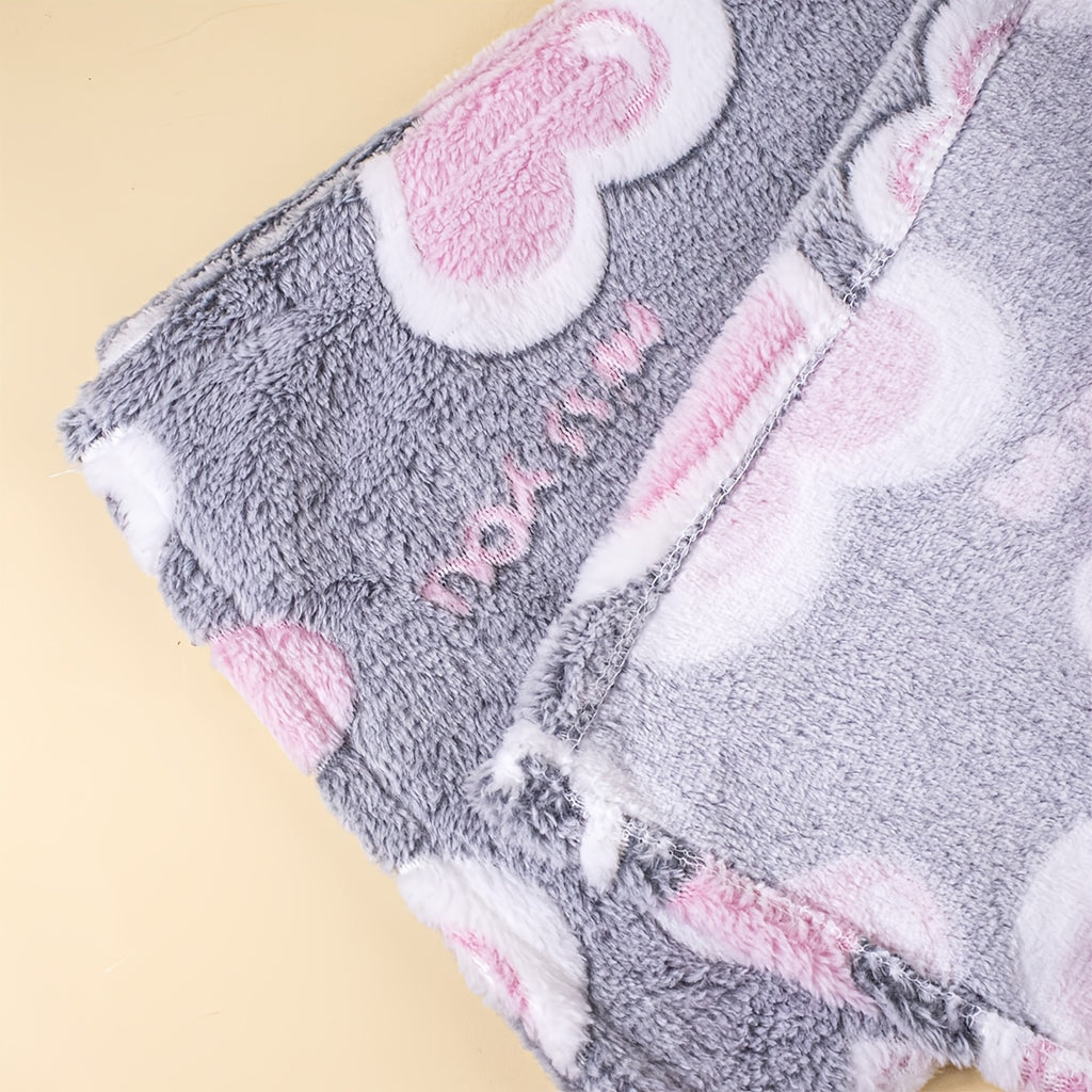 1 Couverture Bébé en Flanelle Douce, Motif de Lettre Cœur — Monptitlou
