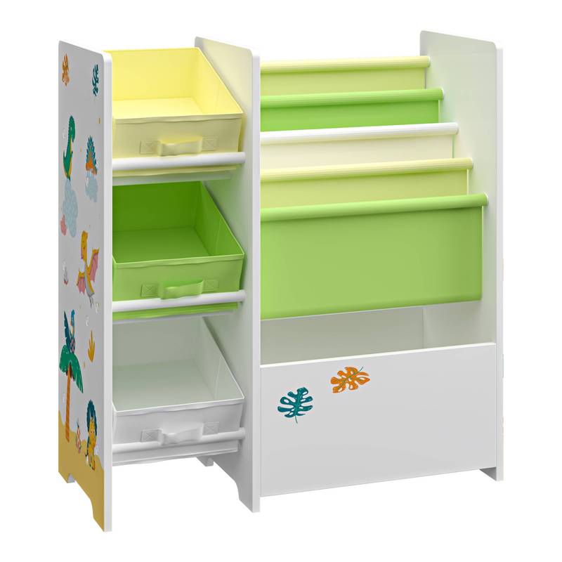 Étagère pour enfants 'Vimianzo avec 5 compartiments et 3 boîtes — Monptitlou