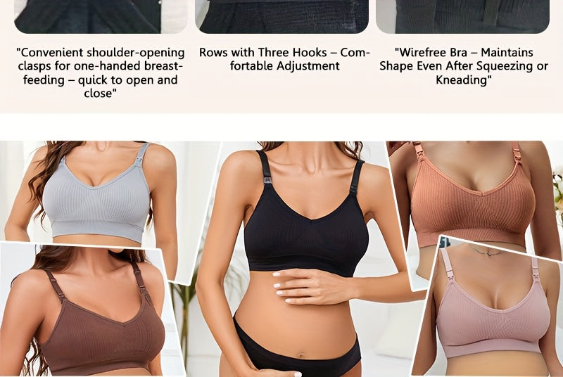 6 soutiens-gorge d’allaitement en nylon, confortables — Monptitlou