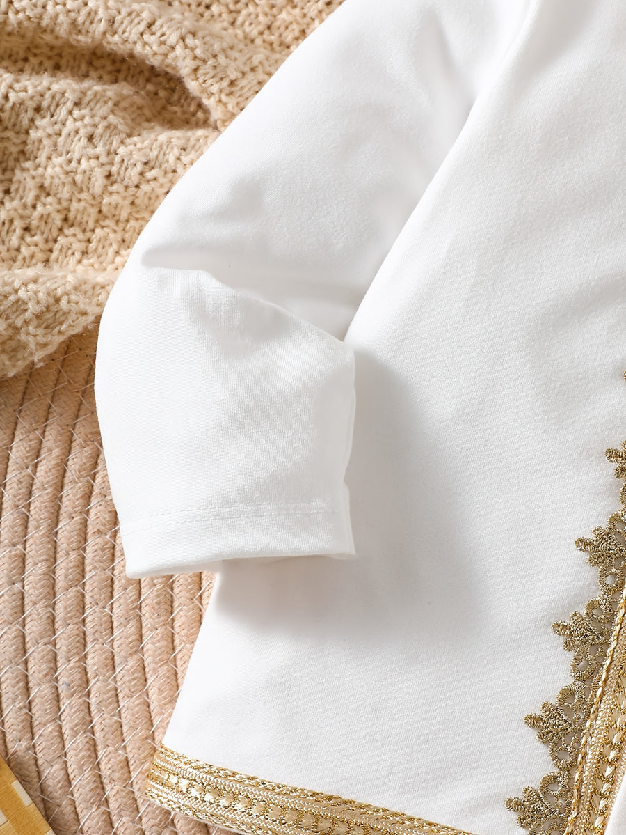 Ensemble traditionnel formel blanc pour bébé garçon moyen-oriental avec — Monptitlou