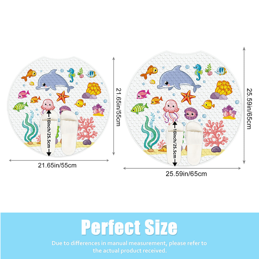 1 tapis de bain rond avec rainure — Monptitlou