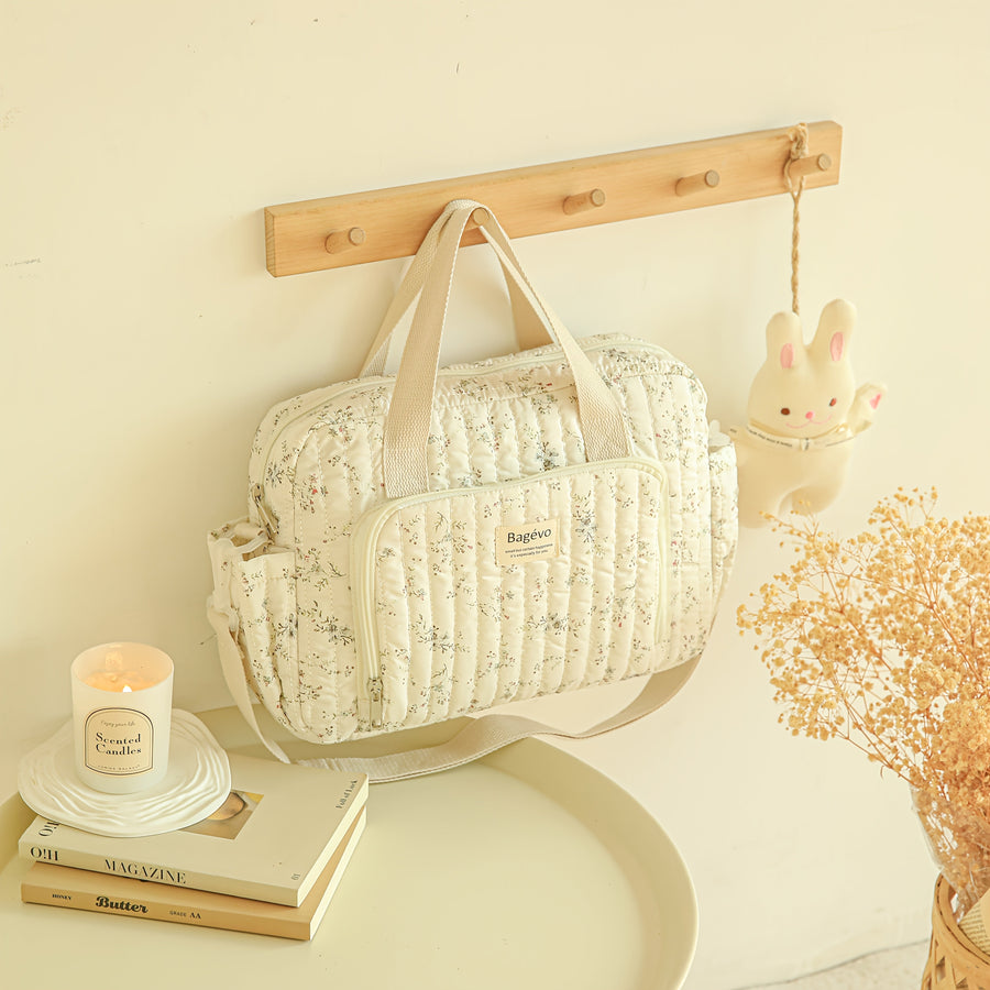 Sac à langer cabas floral pour maman et papa — Monptitlou