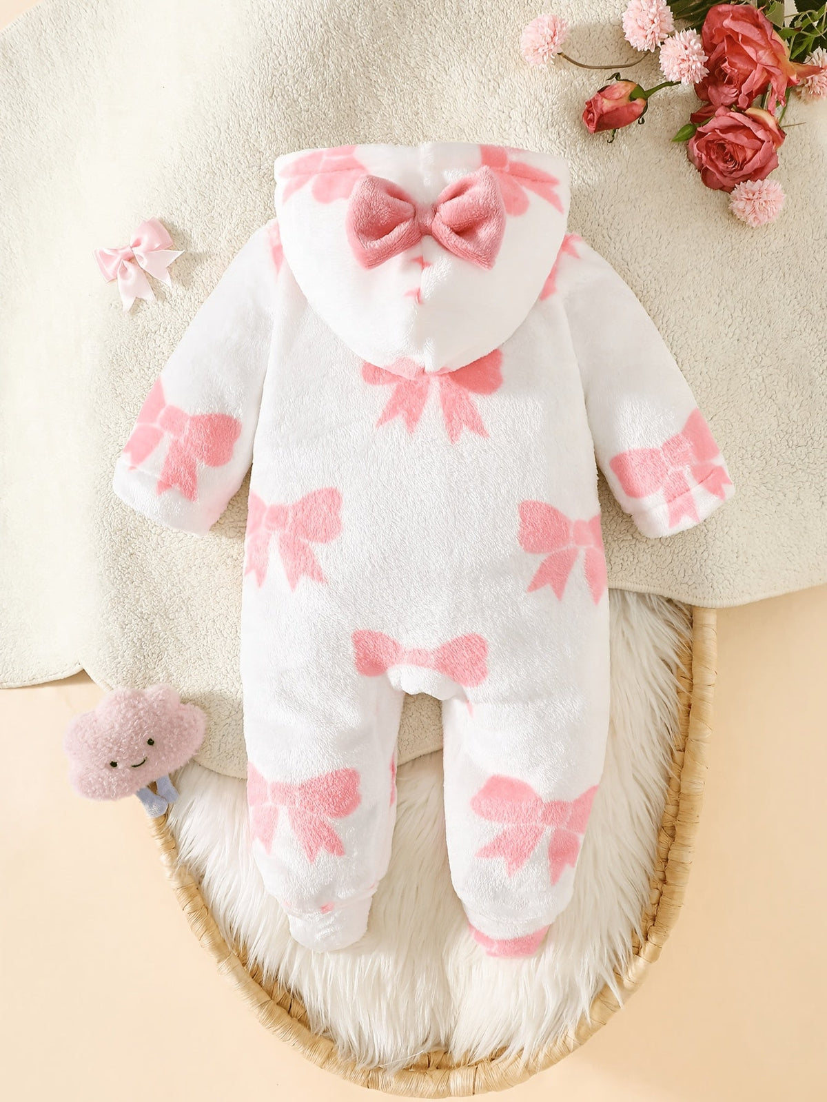 [Douce et adaptée bébé] Combinaison bébé nouveau-né à capuche et pieds — Monptitlou Image