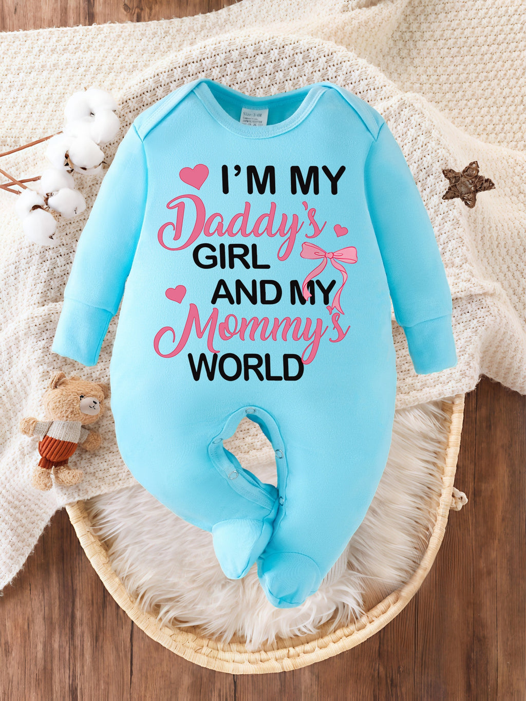Bodysuit et chaussons pour nouveau-né à imprimé lettre je suis la fille — Monptitlou