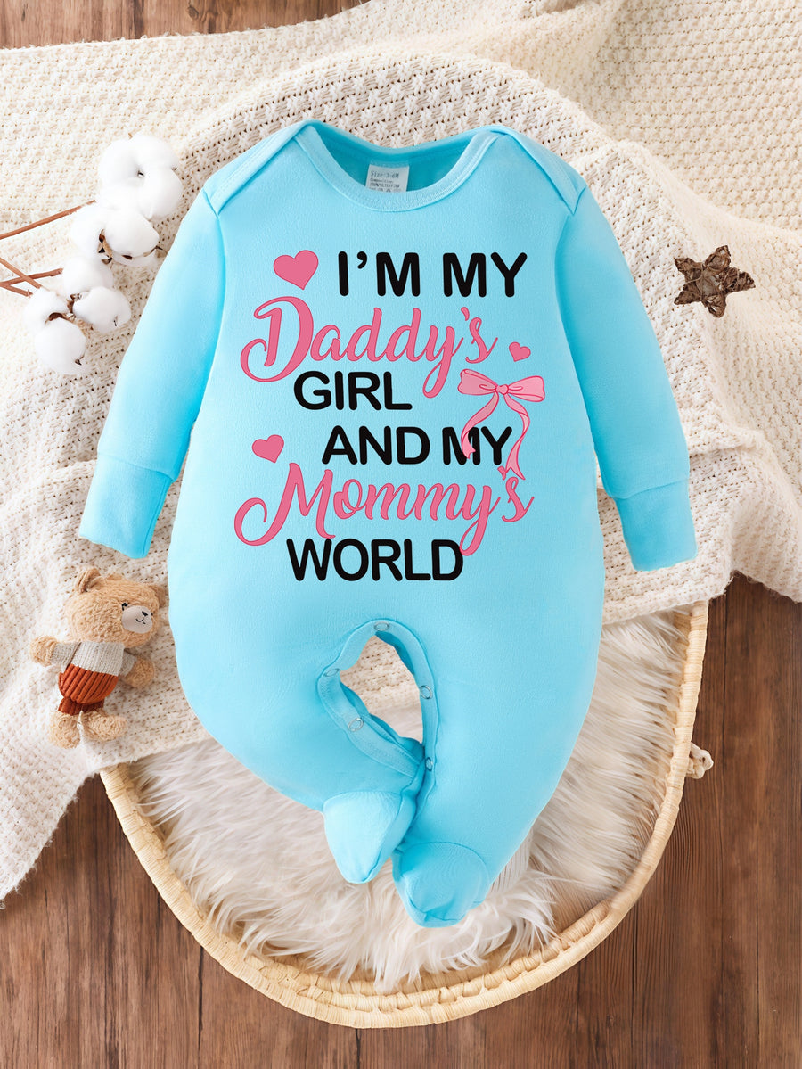 Bodysuit et chaussons pour nouveau-né à imprimé lettre je suis la fille — Monptitlou