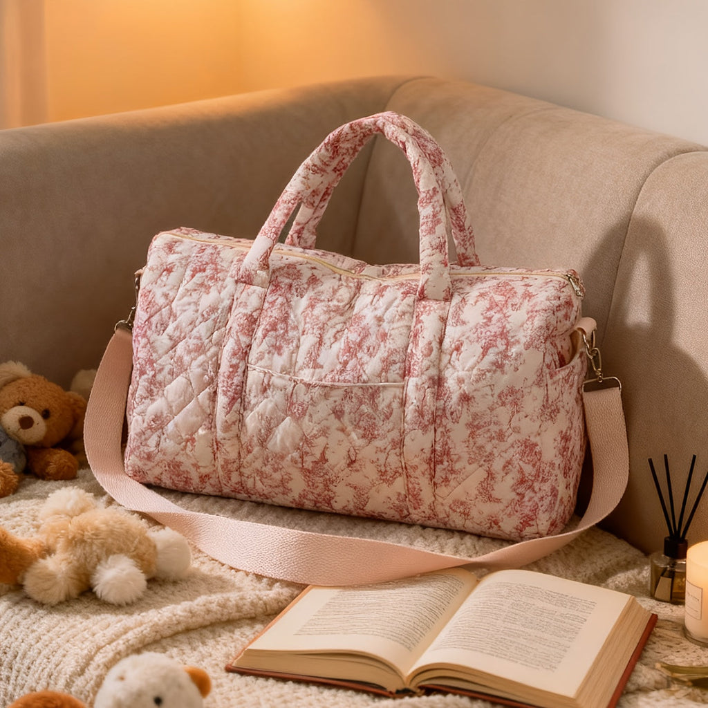 Sac fourre-tout grand modèle à motifs floraux, matelassé — Monptitlou