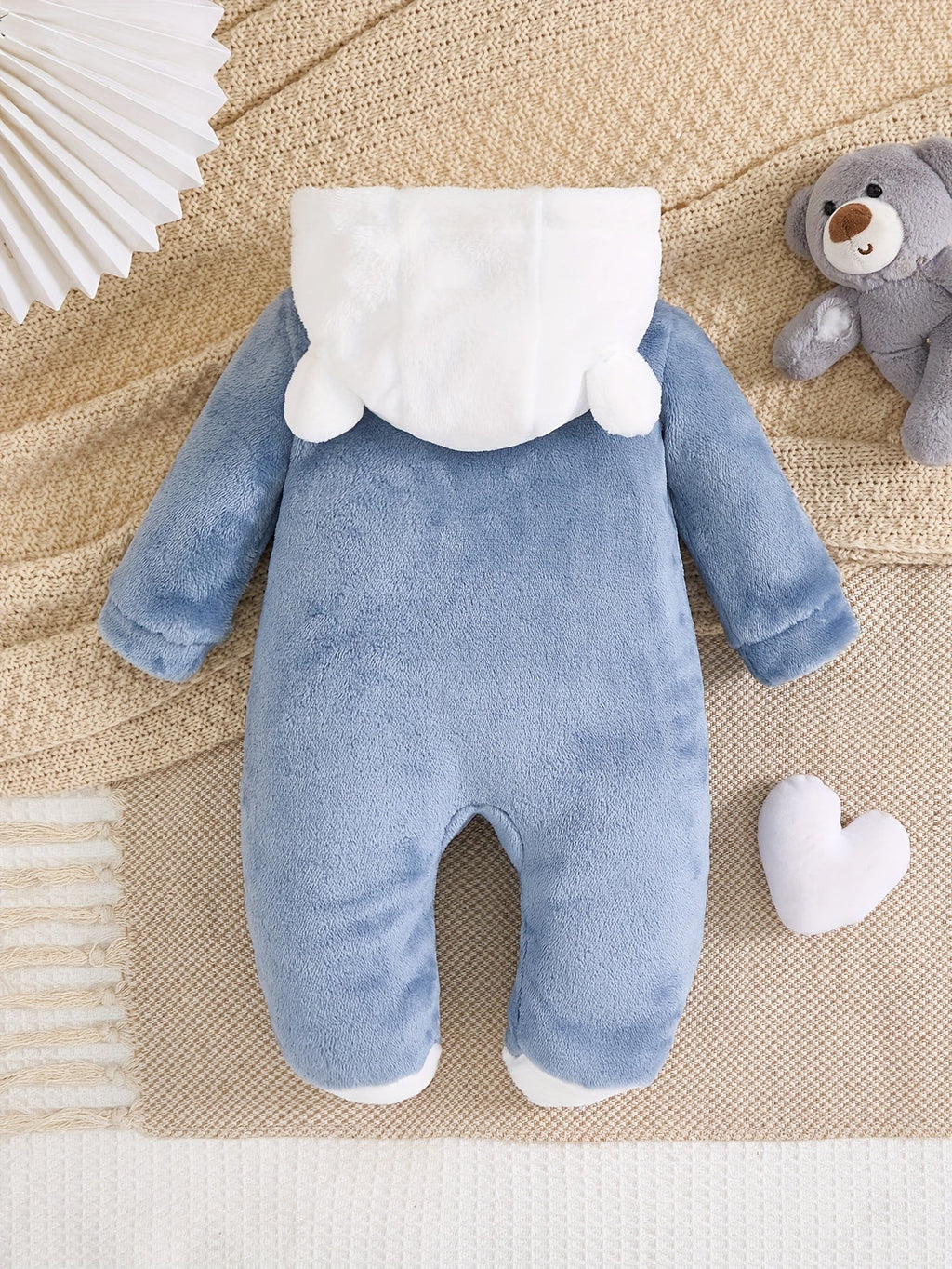 Vêtements pour tout-petits garçons, barboteuse pour bébé automne et hiver, épaisse et chaude, mignon écharpe, appliqué o