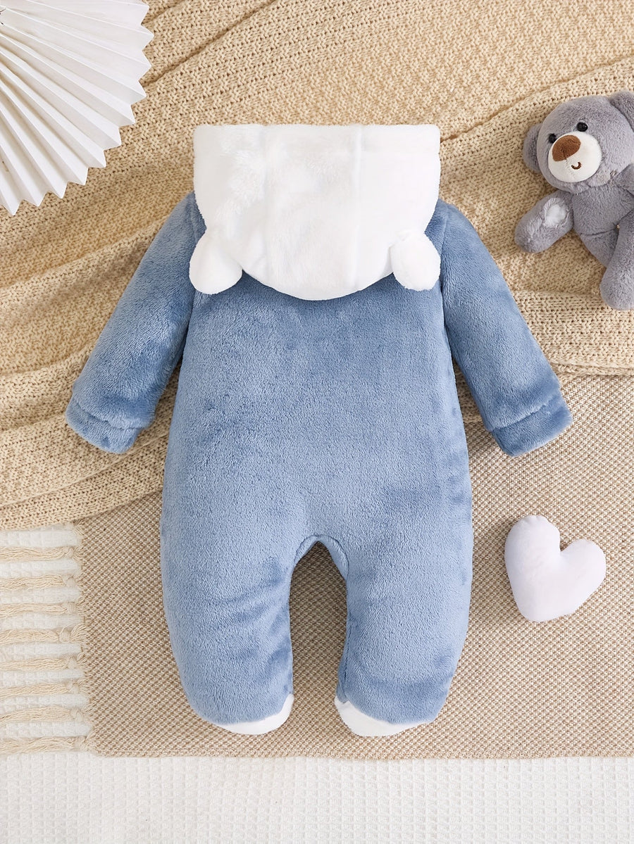 Vêtements pour tout-petits garçons, barboteuse pour bébé automne et hiver, épaisse et chaude, mignon écharpe, appliqué o