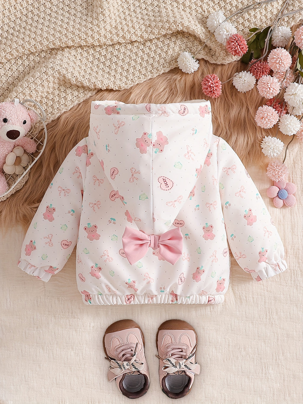 Veste à capuche zippée pour fille avec motif cartoon mignon — Monptitlou