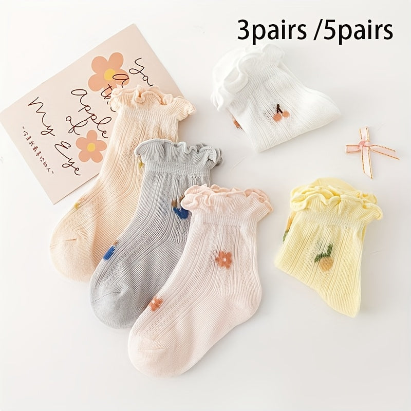 5 paires ou 3 paires de chaussettes princesse en maille fine pour bébé — Monptitlou