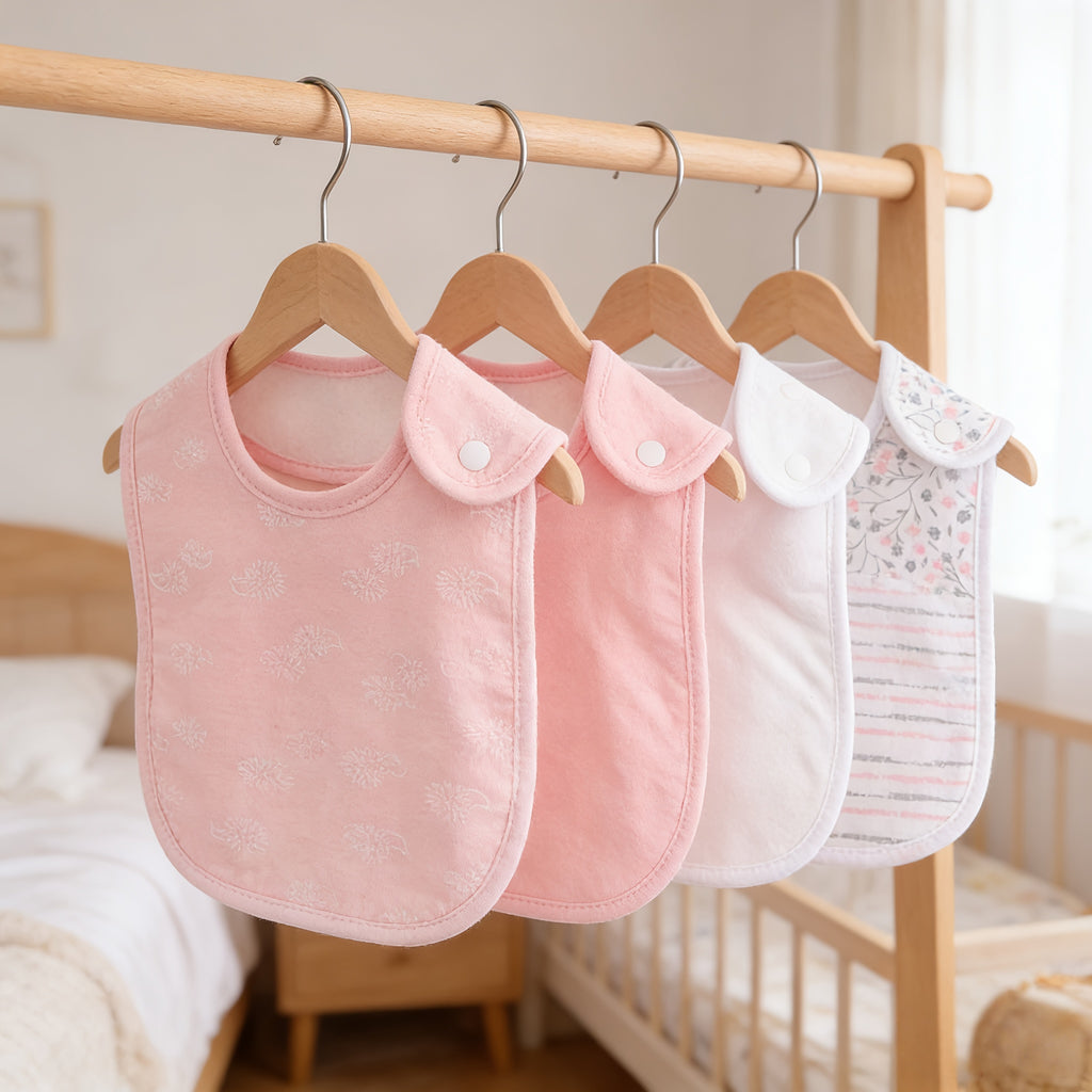 Bavoirs pour bébé, lot de 6 bavoirs à boutons-pression — Monptitlou
