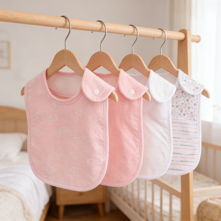 Bavoirs pour bébé, lot de 6 bavoirs à boutons-pression — Monptitlou