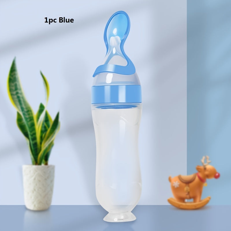 Tétine d'alimentation pour bébé en silicone avec cuillère et ventouse — Monptitlou