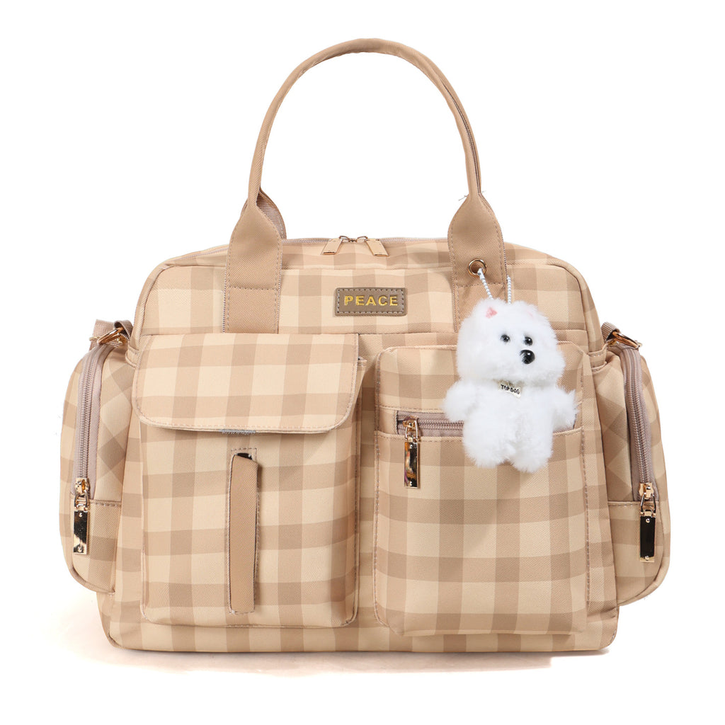 Sac parental de luxe léger à carreaux de style britannique — Monptitlou
