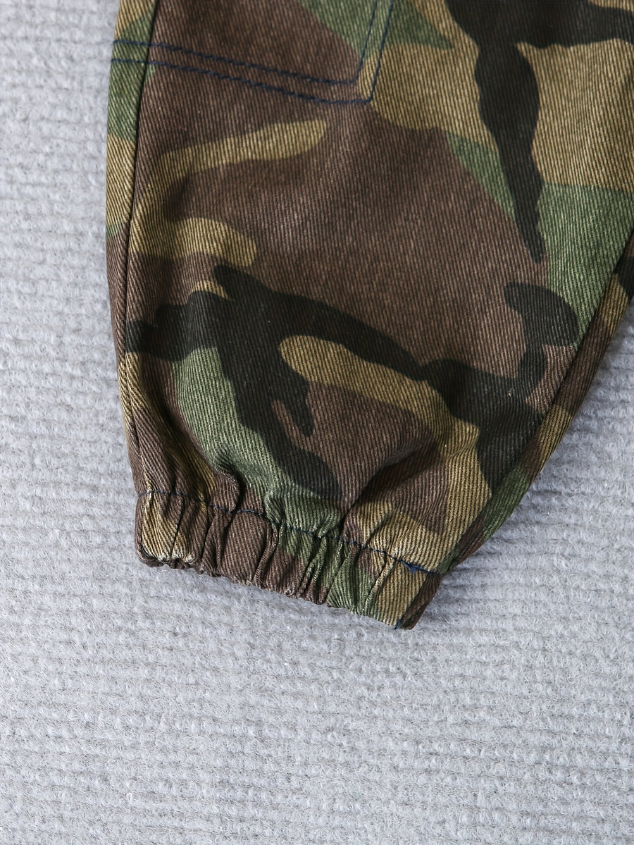 Pantalon cargo camouflage pour garçon avec motif camouflage classique — Monptitlou