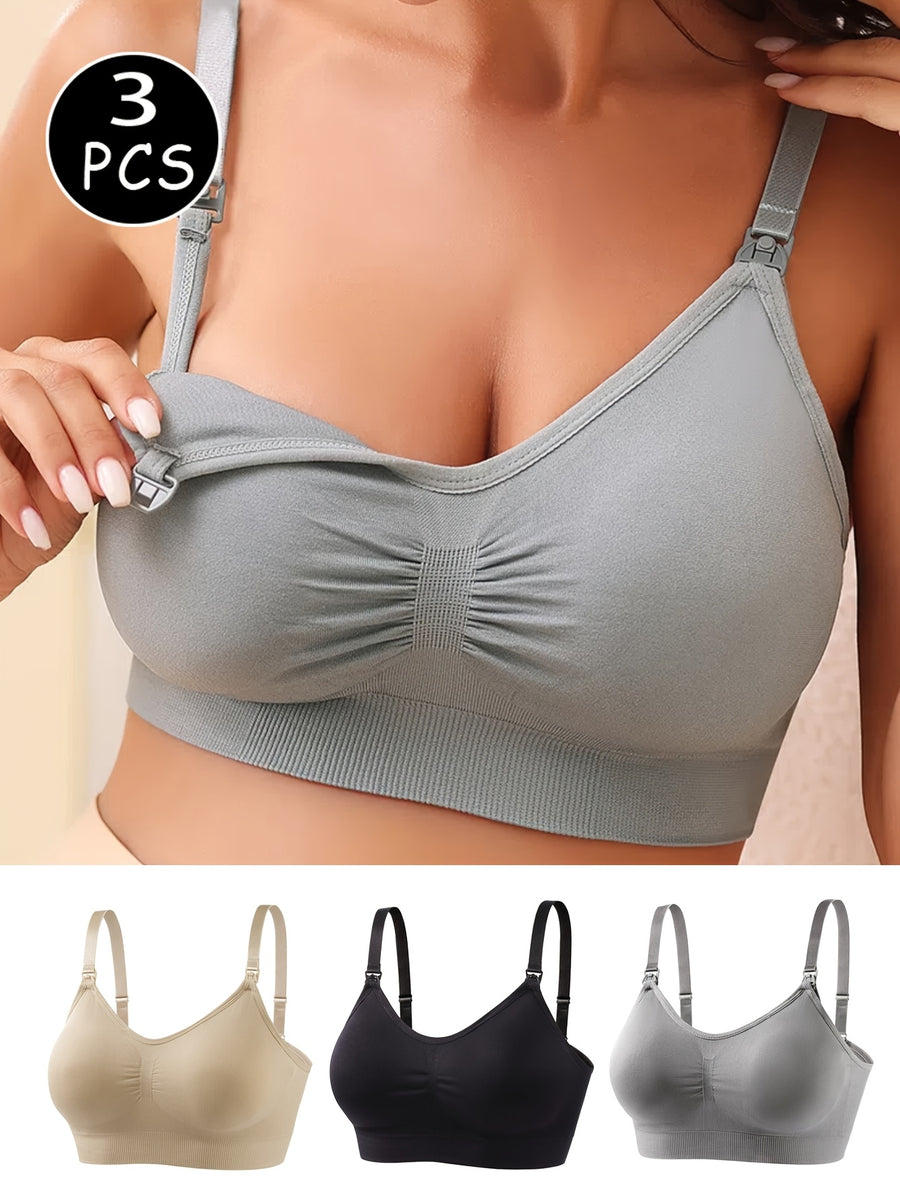 Ensemble 3 pièces Soutien-gorge d'allaitement sans armatures pour — Monptitlou