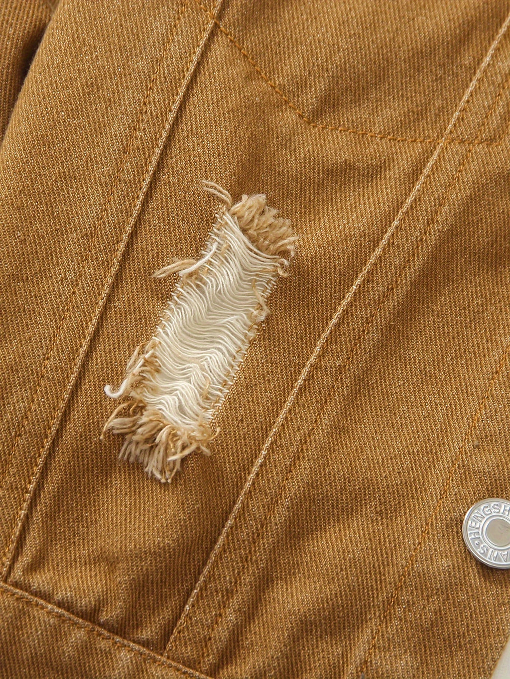 Ensemble Jeans à Manches Longues et Taille Élastique Déchiré pour — Monptitlou