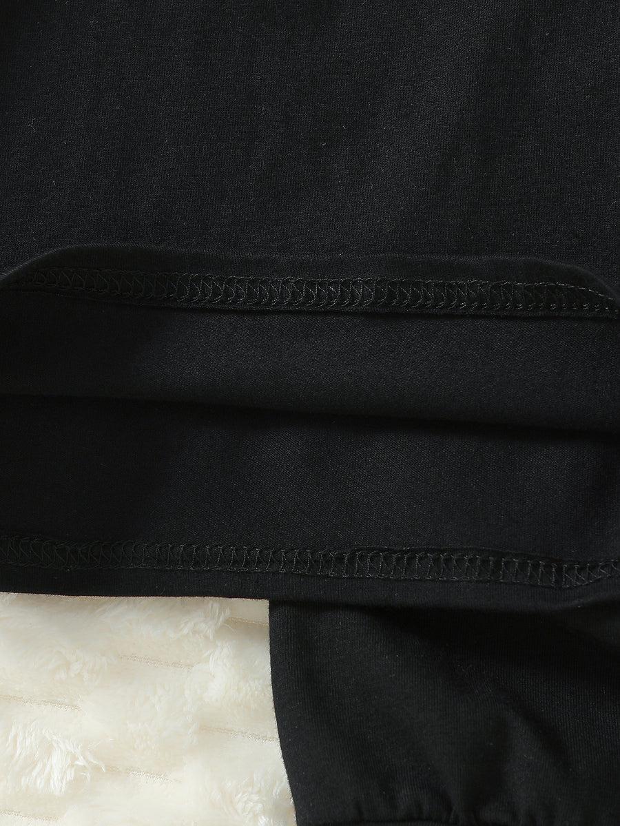 Ensemble 2 pièces printemps/automne pour garçons, imprimé chat noir