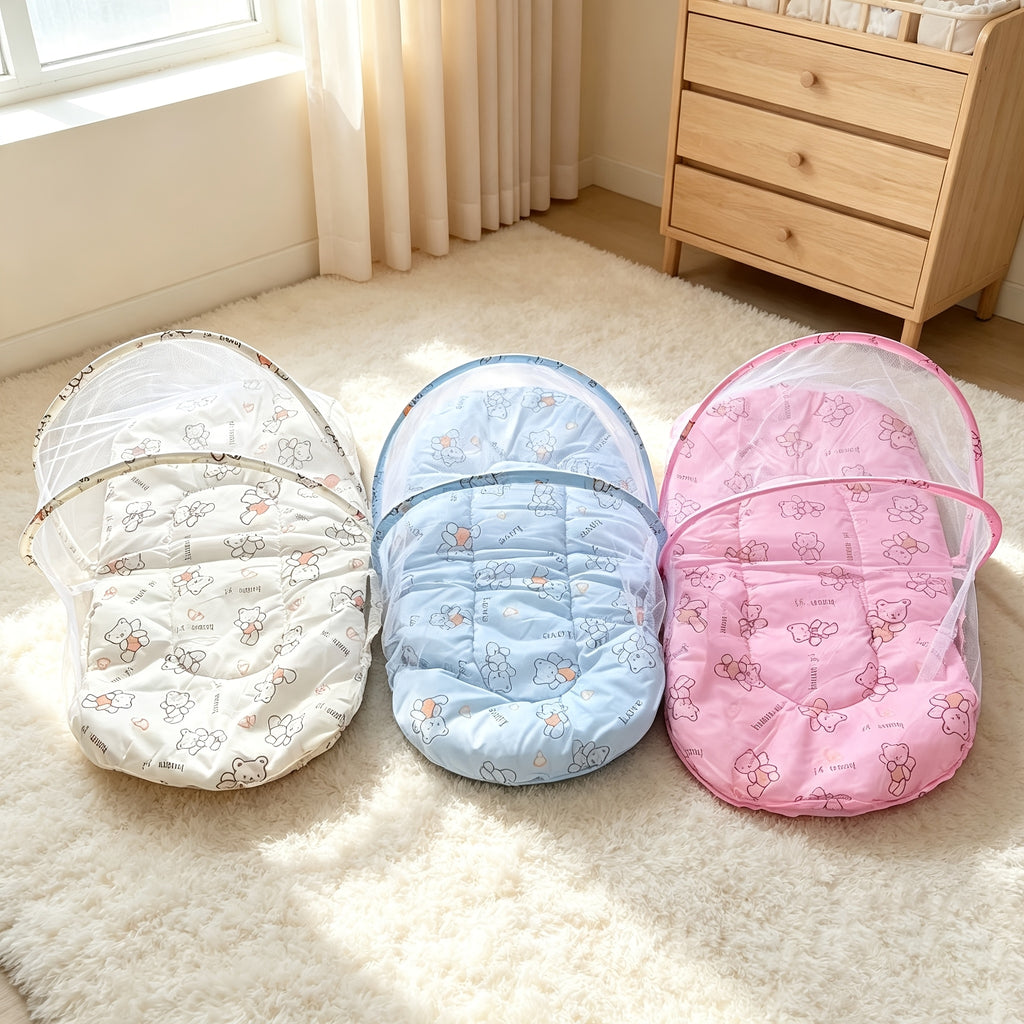 Lit Pliant Anti-Moustique pour Bébé avec Petit Coussin — Monptitlou
