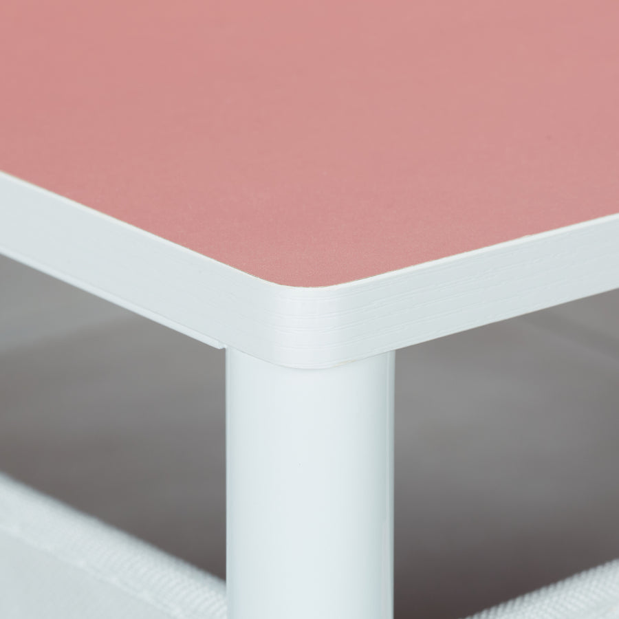 Commode pour enfants en blanc/rose - (L)100 x (H)61.5 x (P)40.5 cm — Monptitlou