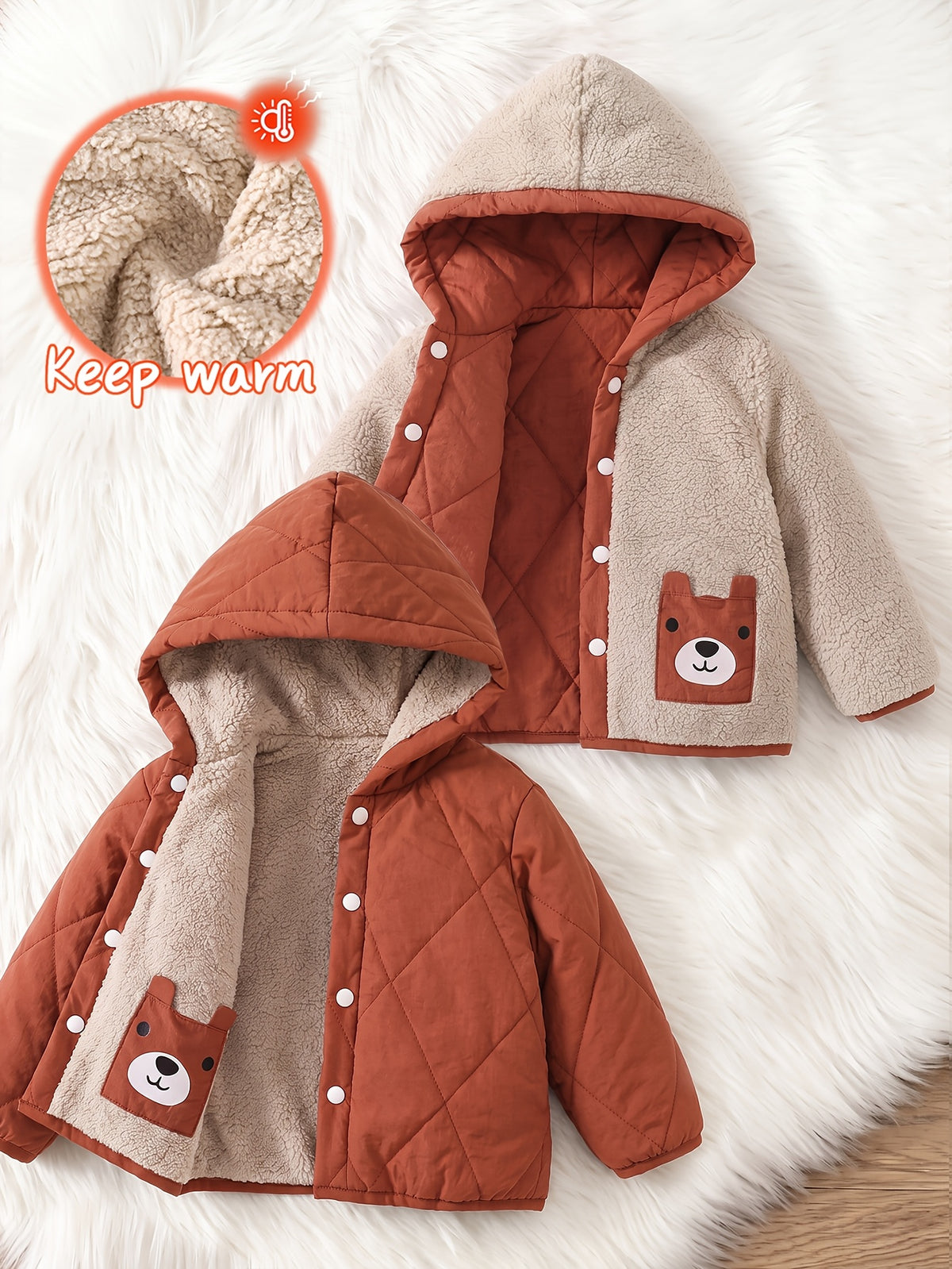 Vêtements pour bébé, Veste chaude à manches longues d'automne pour — Monptitlou Image