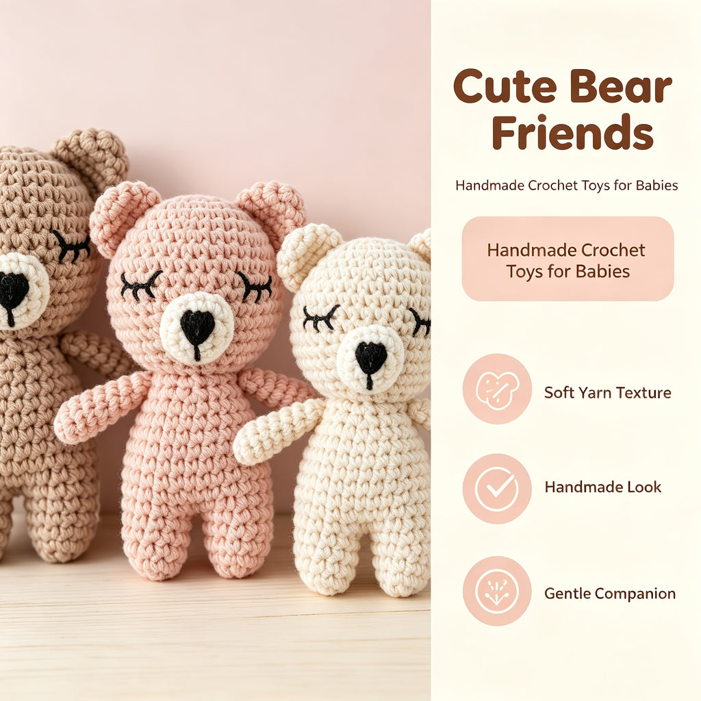 Jouet apaisant au crochet fait main, cadeau pour maman et bébé — Monptitlou